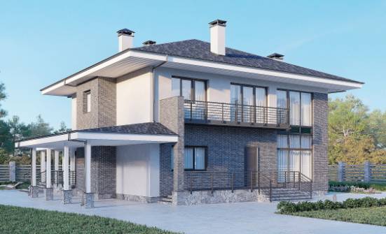 250-004-Л Проект двухэтажного дома, просторный загородный дом из арболита Тобольск | Проекты домов от House Expert