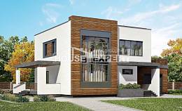 220-003-П Проект двухэтажного дома и гаражом, просторный домик из бризолита Ялуторовск, House Expert