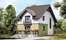 120-003-П Проект двухэтажного дома с мансардой, уютный домик из твинблока Тобольск, House Expert