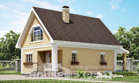 130-004-П Проект двухэтажного дома с мансардным этажом, классический дом из керамзитобетонных блоков Заводоуковск, House Expert