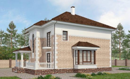 220-008-П Проект двухэтажного дома, простой дом из кирпича Ялуторовск | Проекты домов от House Expert