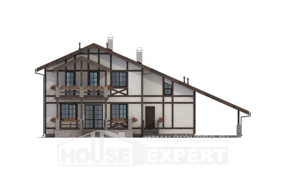 250-002-Л Проект двухэтажного дома с мансардой и гаражом, средний загородный дом из кирпича Тюмень, House Expert
