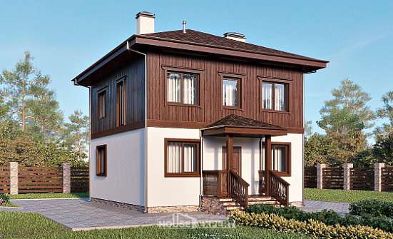 100-006-Л Проект двухэтажного дома, классический домик из пеноблока Тобольск | Проекты домов от House Expert