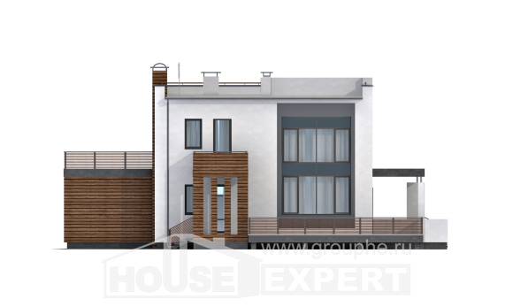 220-003-П Проект двухэтажного дома и гаражом, классический дом из газобетона Ялуторовск, House Expert