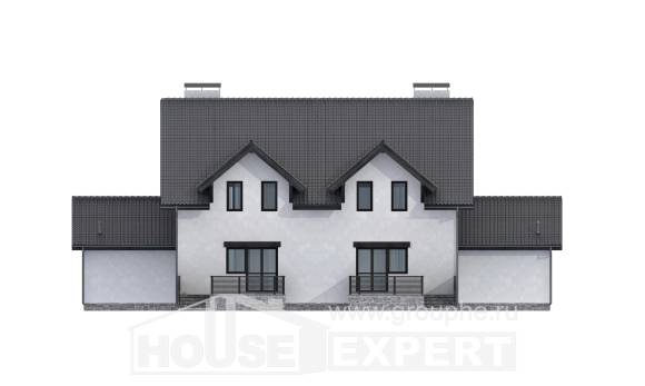 290-003-П Проект двухэтажного дома с мансардным этажом, большой дом из арболита Тобольск, House Expert