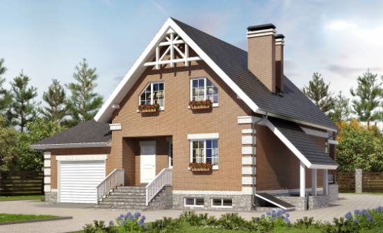 200-009-Л Проект трехэтажного дома с мансардой, гараж, красивый дом из бризолита Заводоуковск | Проекты домов от House Expert