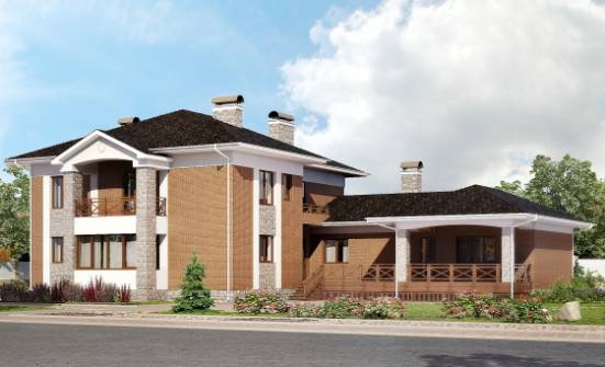 520-002-Л Проект трехэтажного дома, гараж, современный загородный дом из керамзитобетонных блоков Ишим | Проекты домов от House Expert