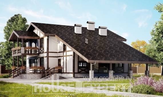250-002-Л Проект двухэтажного дома мансардный этаж, гараж, уютный домик из кирпича Заводоуковск, House Expert