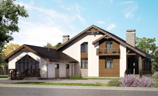 265-001-П Проект двухэтажного дома с мансардой, гараж, классический загородный дом из газосиликатных блоков Заводоуковск | Проекты домов от House Expert