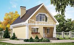 130-004-П Проект двухэтажного дома с мансардой, небольшой дом из арболита Ялуторовск, House Expert
