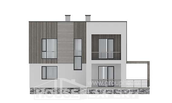 150-017-П Проект двухэтажного дома, доступный коттедж из арболита Тюмень, House Expert