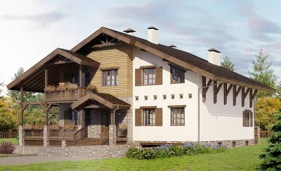 400-004-П Проект трехэтажного дома с мансардой и гаражом, огромный коттедж из кирпича Ишим | Проекты домов от House Expert