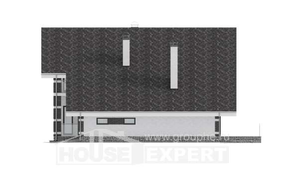 190-008-П Проект двухэтажного дома мансардой и гаражом, уютный загородный дом из бризолита Тюмень, House Expert