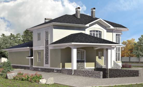 620-001-Л Проект трехэтажного дома и гаражом, уютный коттедж из газосиликатных блоков Тобольск | Проекты домов от House Expert