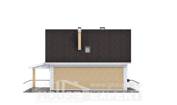 130-004-П Проект двухэтажного дома мансардный этаж, недорогой загородный дом из поризованных блоков Ялуторовск, House Expert