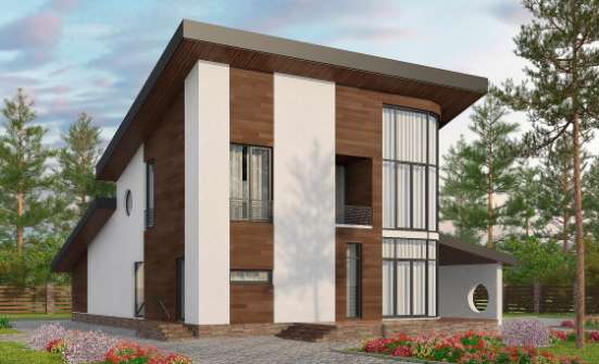 230-001-П Проект двухэтажного дома мансардой, красивый коттедж из кирпича Заводоуковск | Проекты домов от House Expert